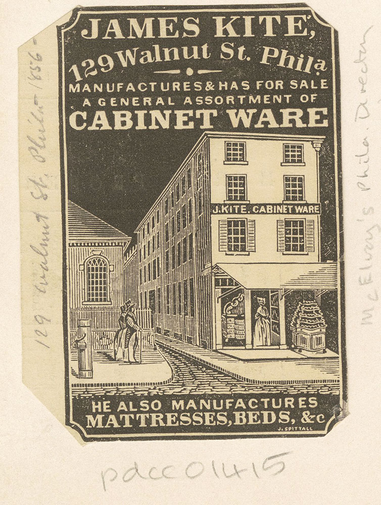 James Kite cabinet ware, 129 Walnut St. Phila.