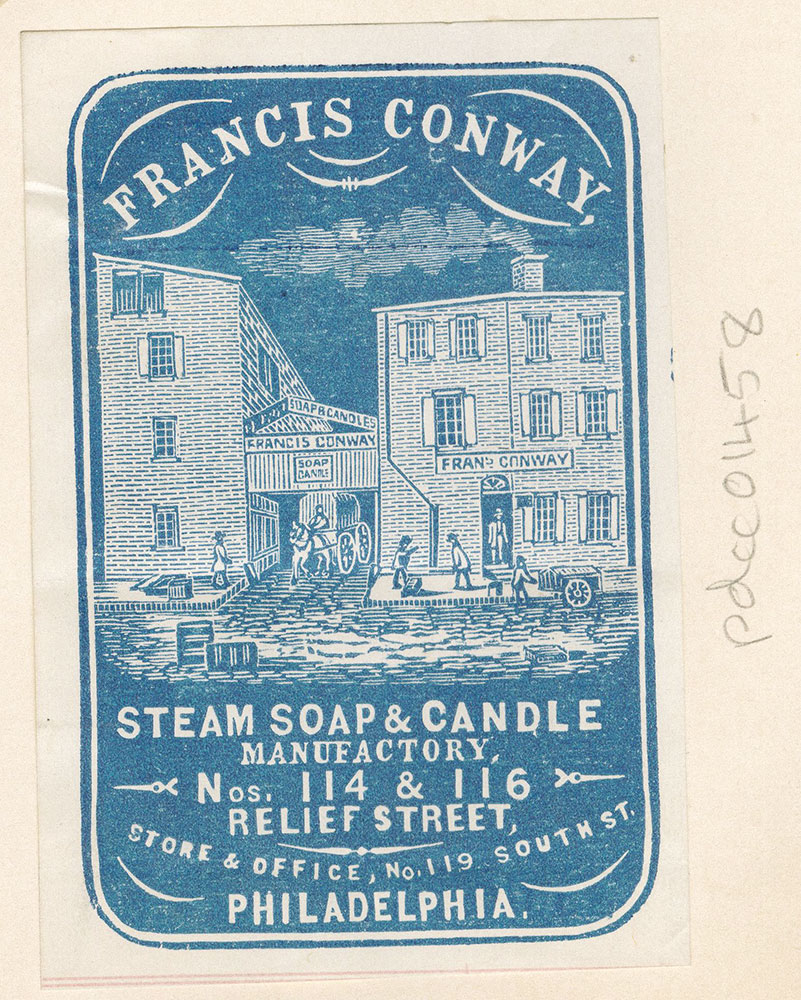 Francis Conway, steam soap & candle manufactory, 114 & 116 Relief Street [graphic]