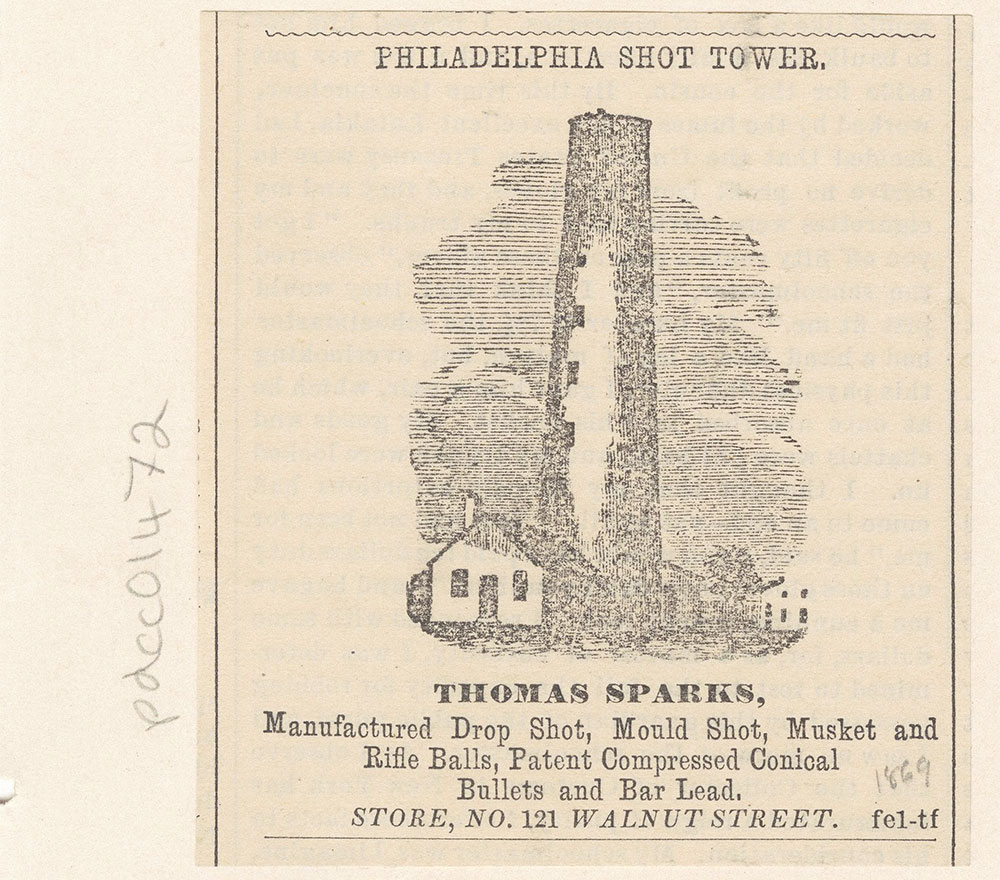 Philadelphia Shot Tower. Thomas Sparks. [graphic]