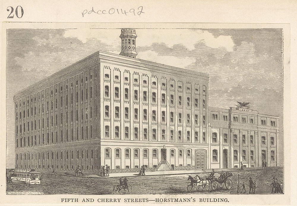 Fifth and Cherry Streets - Horstmann's Building [graphic]