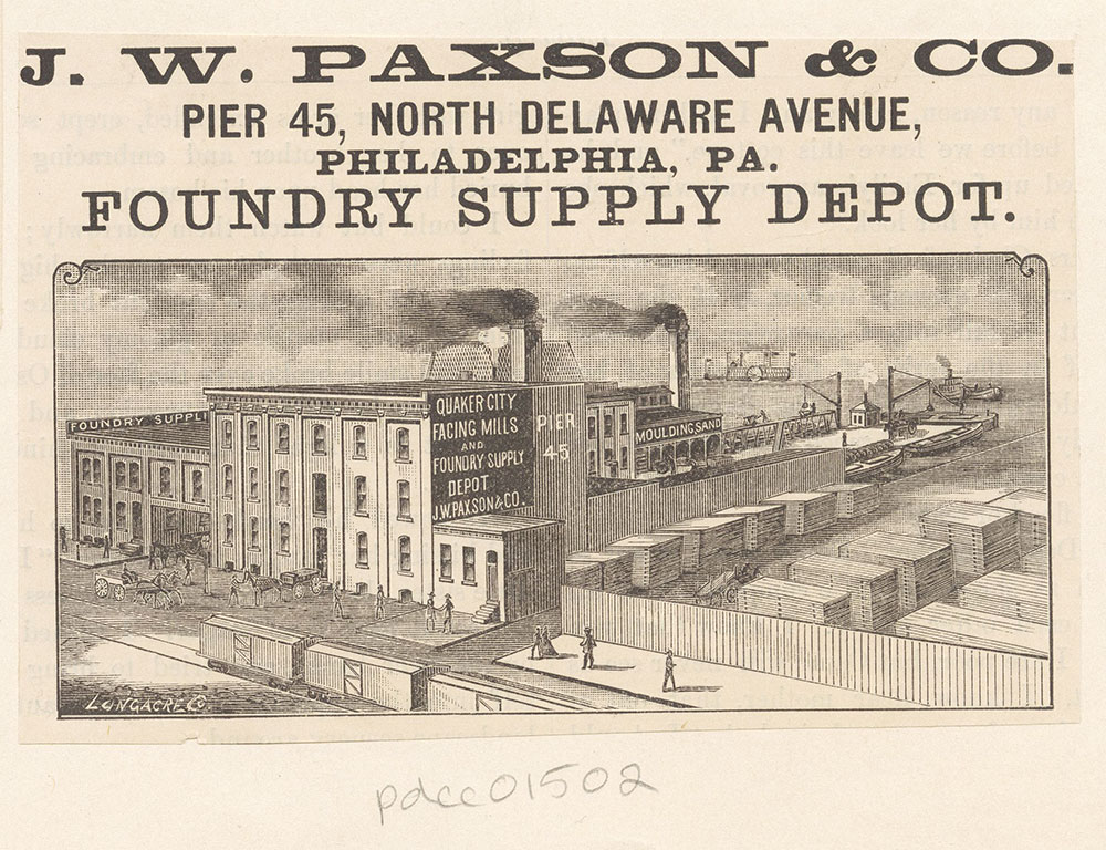 J. W. Paxson & Co., foundry supply depot. Pier 45 North Delaware Avenue. [graphic]