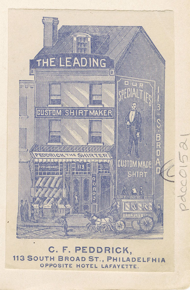 C. F. Peddrick, 113 South Broad Street, Philadelphia opposite Hotel Lafayette. [graphic]