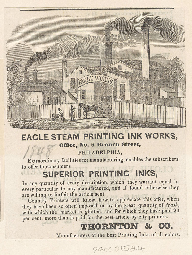 Eagle Steam Printing Ink Works. Thornton & Co.[graphic]