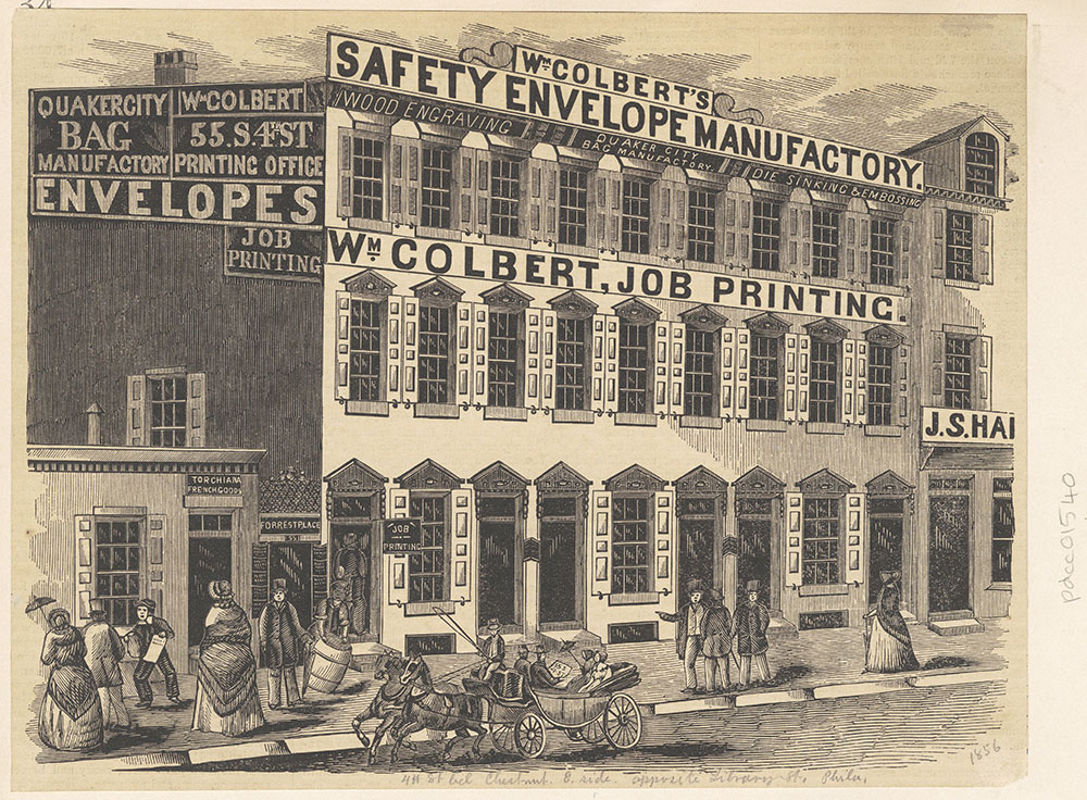 [Wm. Colbert's Safety Envelope Manufactory, Job Printing] [55 S. 4th St.] [graphic]