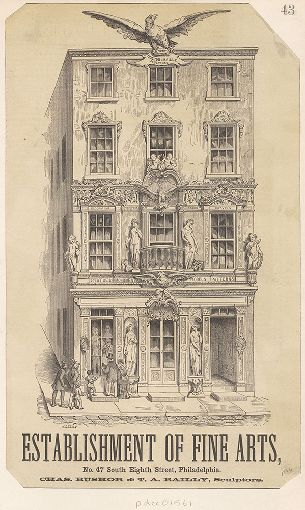 Chas. Bushor & T. A. Bailly, Sculptors. Establishment of Fine Arts, No. 47 South Eighth Street [graphic]