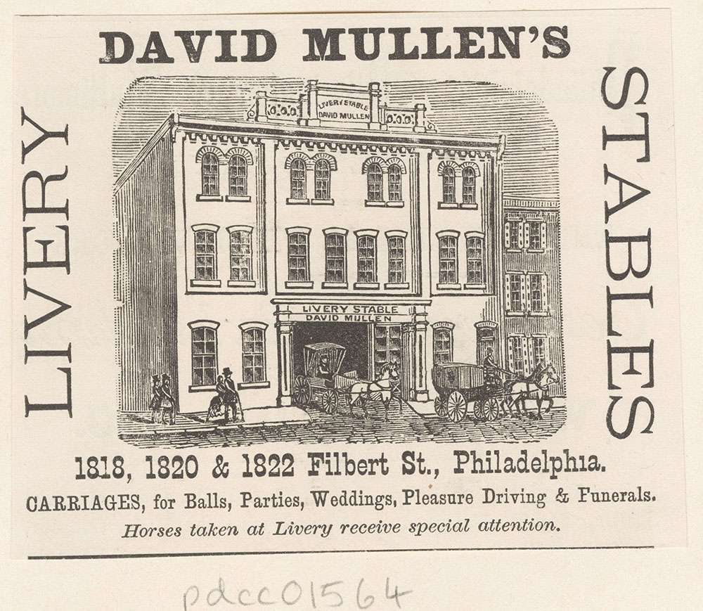 David Mullen's Livery Stables. 1818-1822 Filbert St. [graphic]