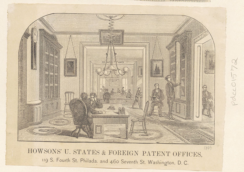 Howsons' U. States & Foreign Patent Offices [graphic] 119 S. Fourth Street.