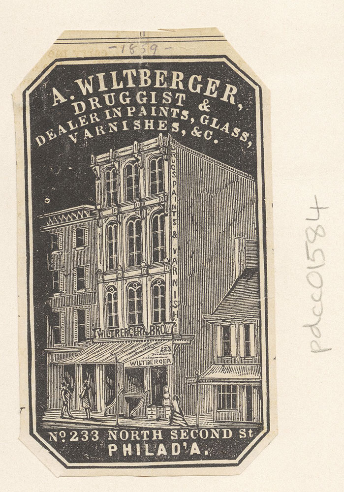 A. Wiltberger, druggist & dealer in paints, glass, varnishes, etc [graphic]