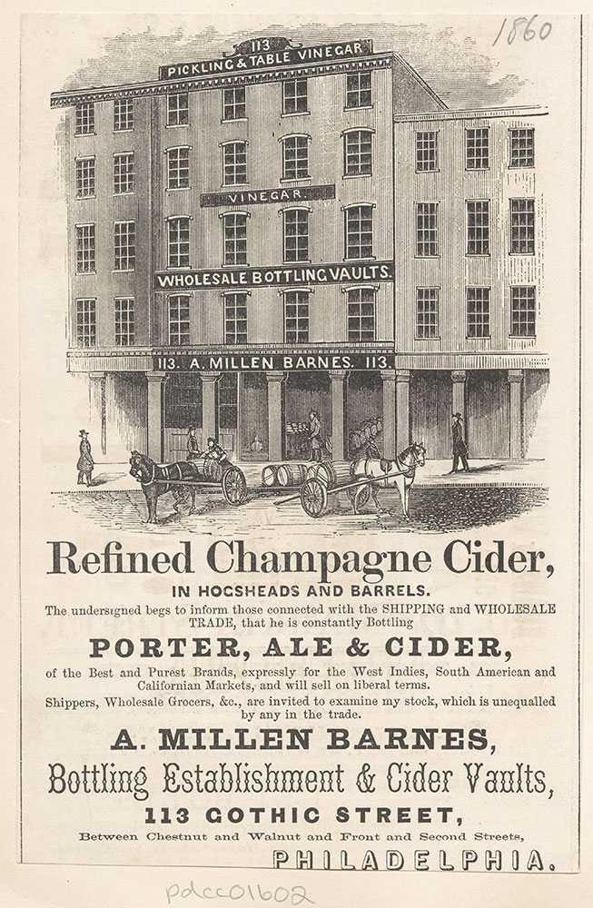 A. Millen Barnes. Bottling Establishment & Cider Vaults.