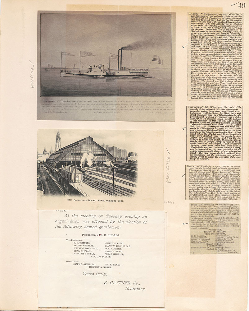 Castner Scrapbook v.10, Transportation, page 49