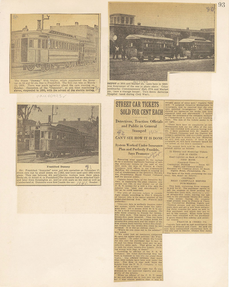 Castner Scrapbook v.10, Transportation, page 93