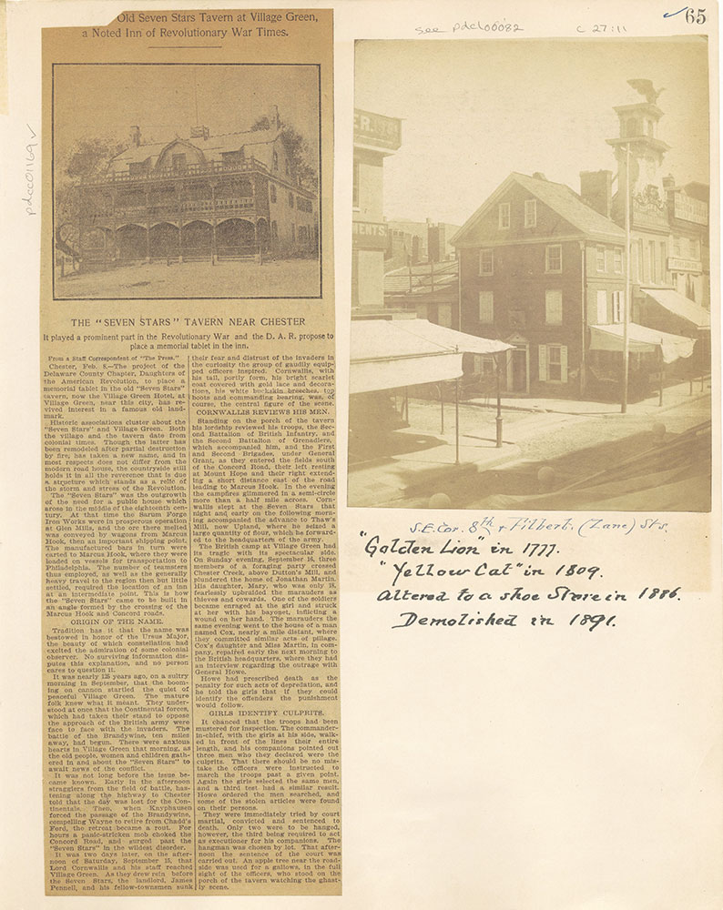 Castner Scrapbook v. 11, Hotels, Inns, page 65