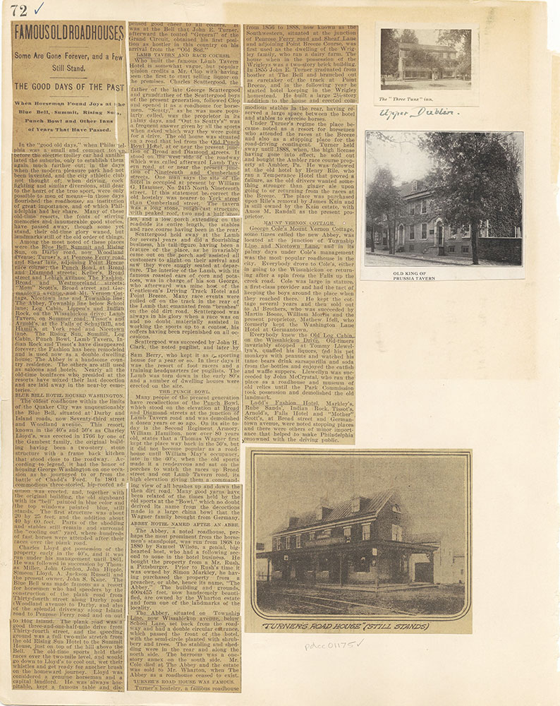 Castner Scrapbook v. 11, Hotels, Inns, page 72