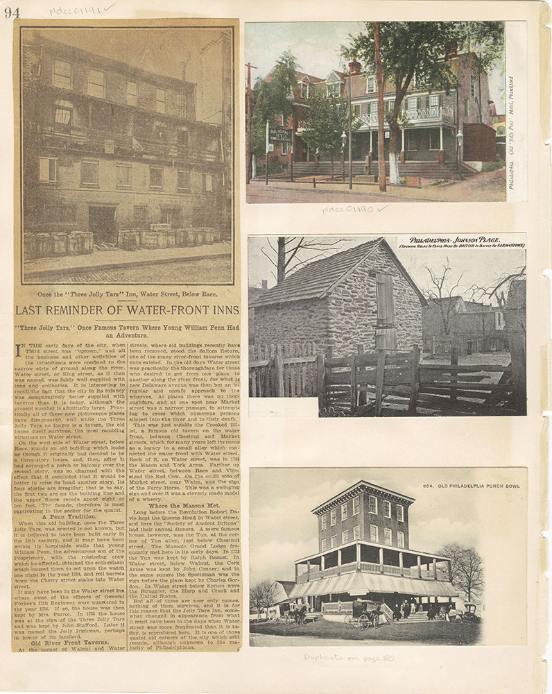 Castner Scrapbook v. 11, Hotels, Inns, page 94