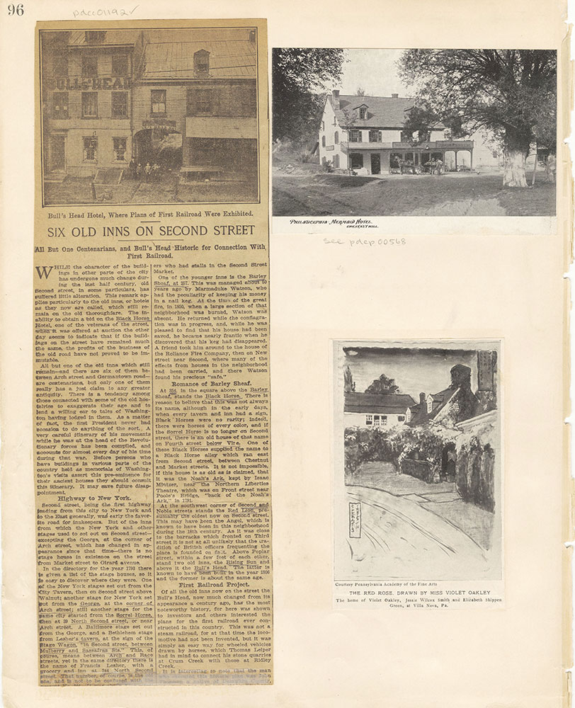 Castner Scrapbook v. 11, Hotels, Inns, page 96