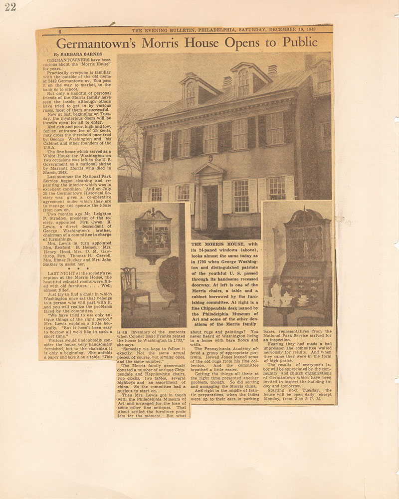 Castner Scrapbook v.18, Chestnut Street – Residences 1, page 22