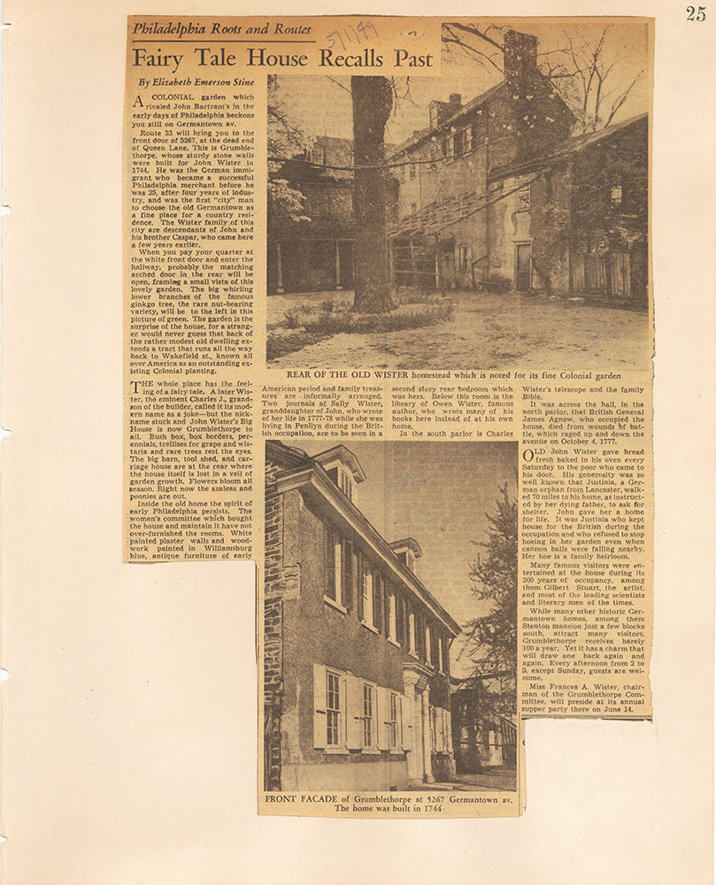 Castner Scrapbook v.18, Chestnut Street – Residences 1, page 25