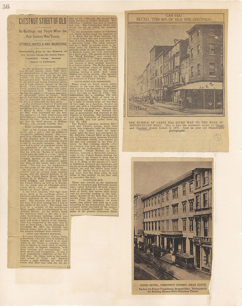 Castner Scrapbook v.18, Chestnut Street – Residences 1, page 36