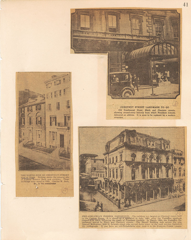 Castner Scrapbook v.18, Chestnut Street – Residences 1, page 41