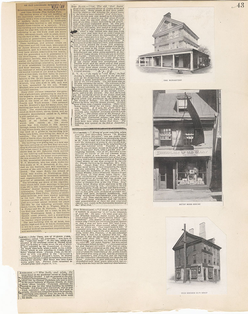 Castner Scrapbook v.25, Old Houses 3, page 43