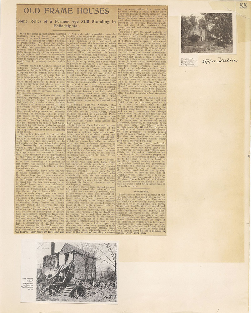 Castner Scrapbook v.25, Old Houses 3, page 55