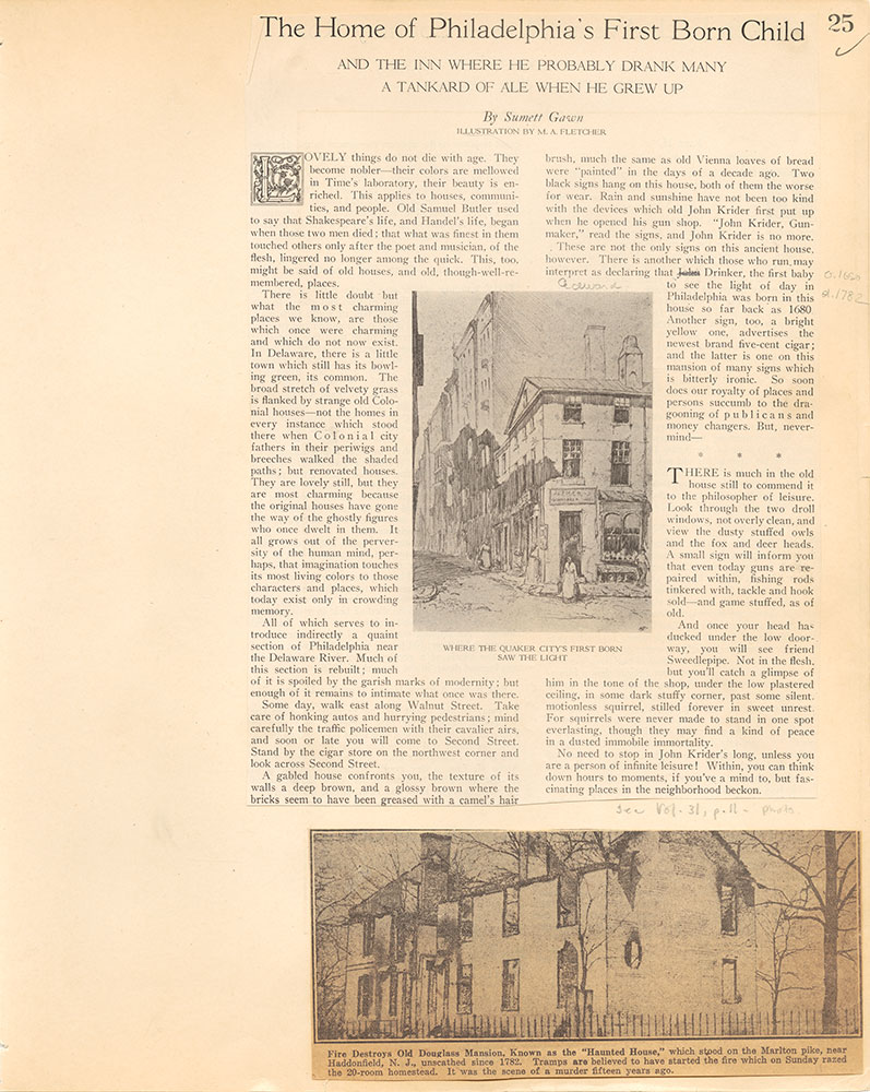 Castner Scrapbook v.36, Old Houses 7, page 25