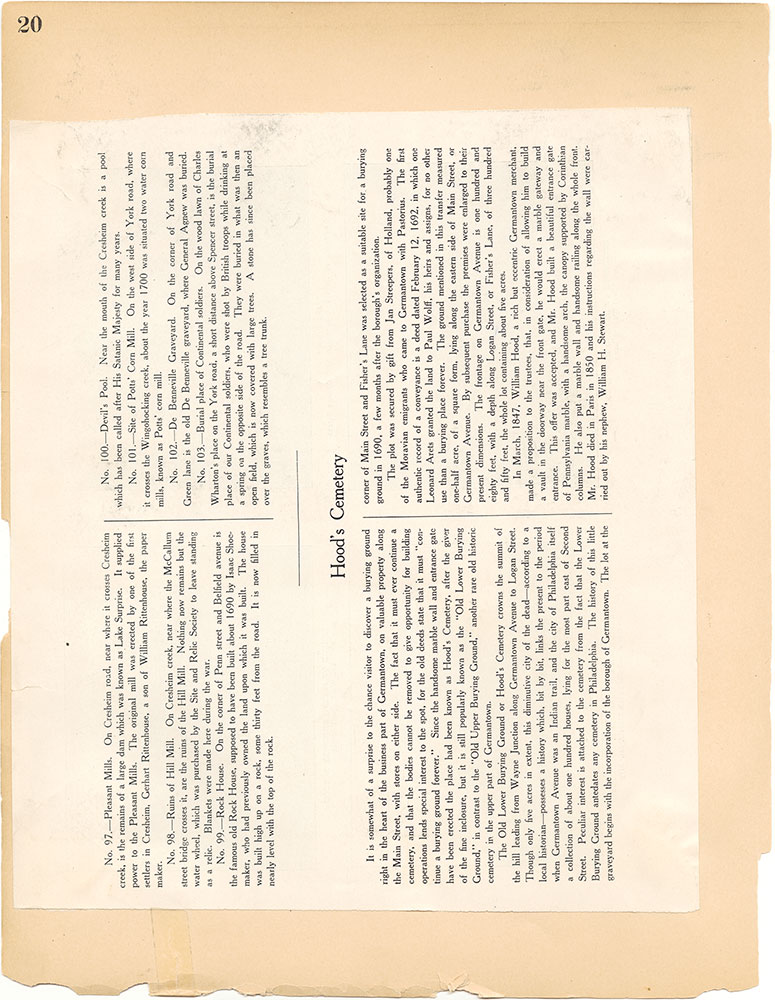 Castner Scrapbook v.39, Germantown 3, page 20