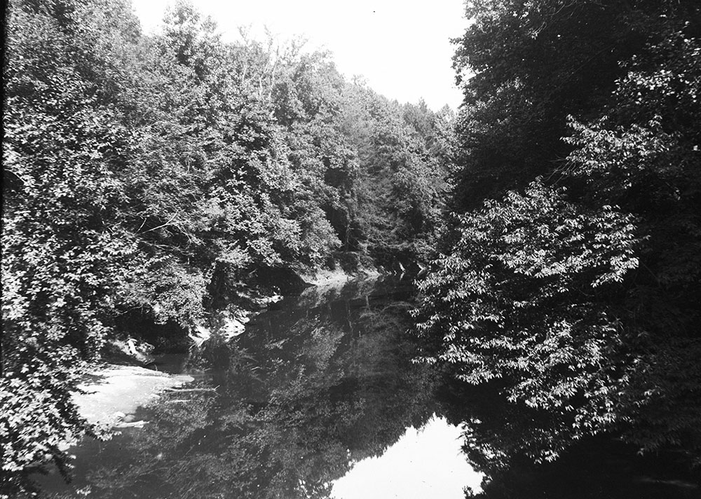 Looking up Wissahickon Creek from the New Stone Bridge