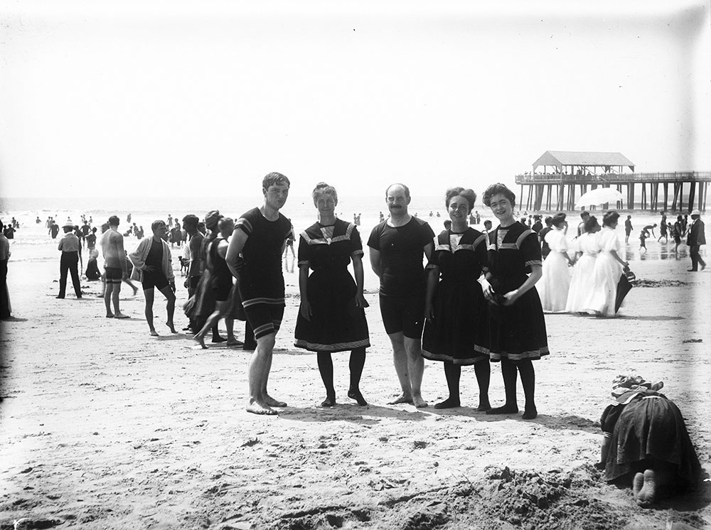 Henry Shinn, Sue and Ada Paxton, Sylvie Lynville and self on beach