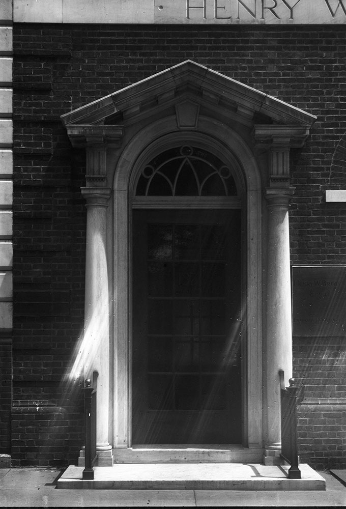 Banking office of Henry W. Brown, detail of door