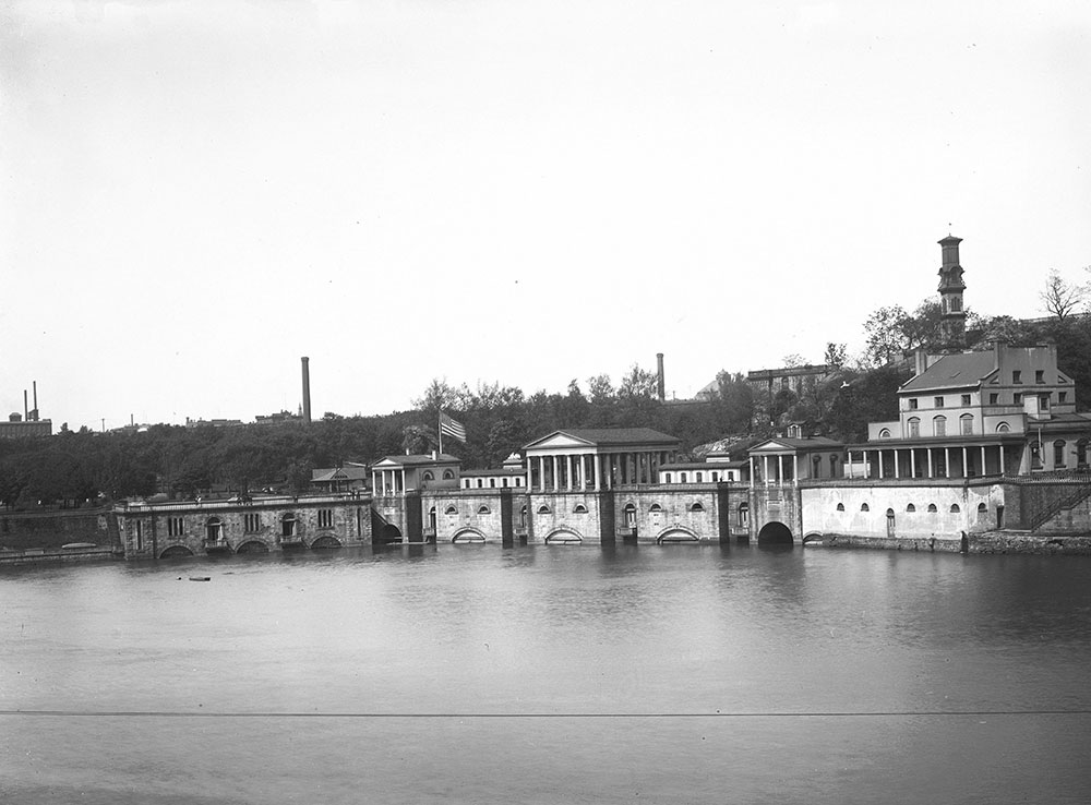 Fairmount Water Works from across the River