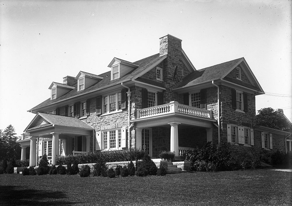 Residence on Mill Creek Road, House A, General view of the front from the North