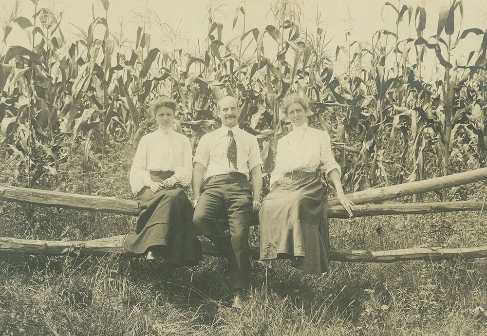 People in Front of Cornfield