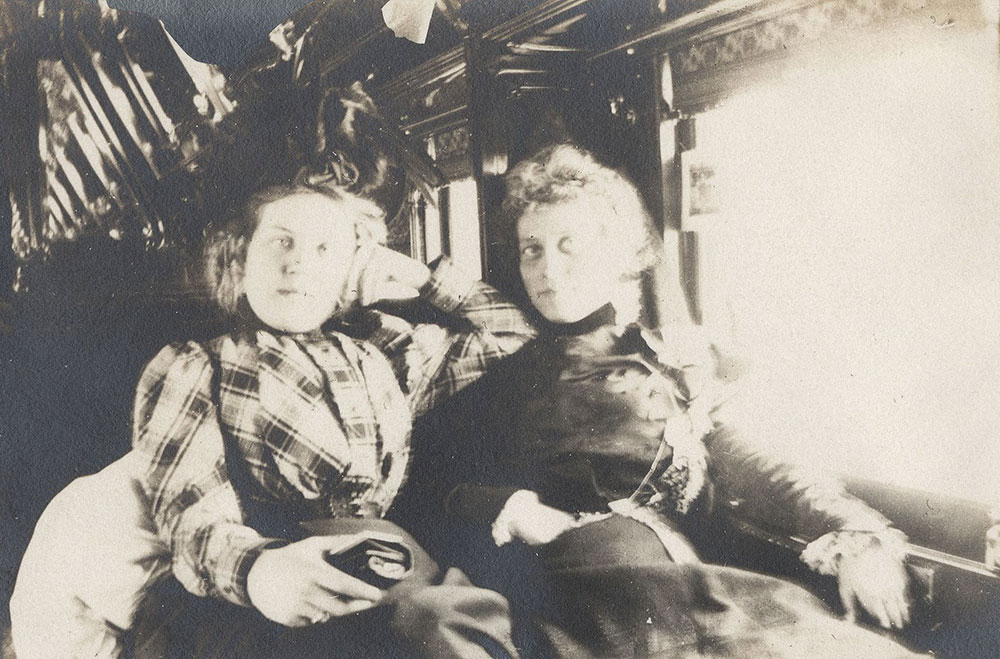 Two ladies on train
