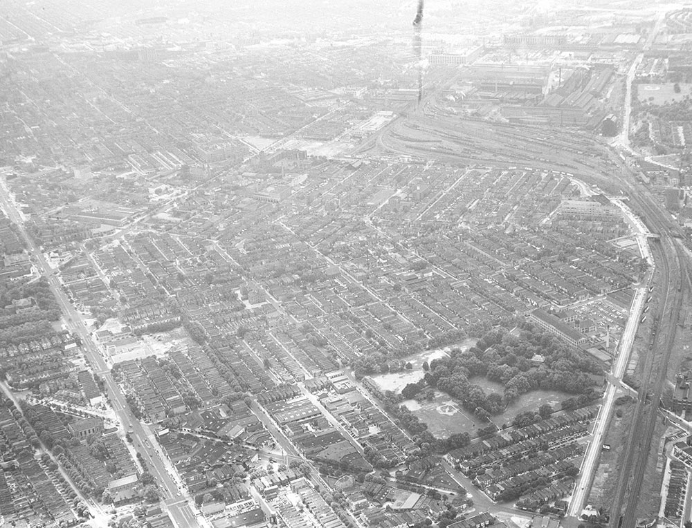Aerial views Nicetown area of Philadelphia