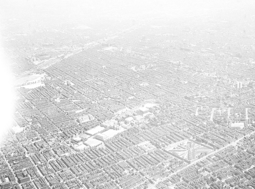 Aerials views Brewerytown area of north Philadelphia