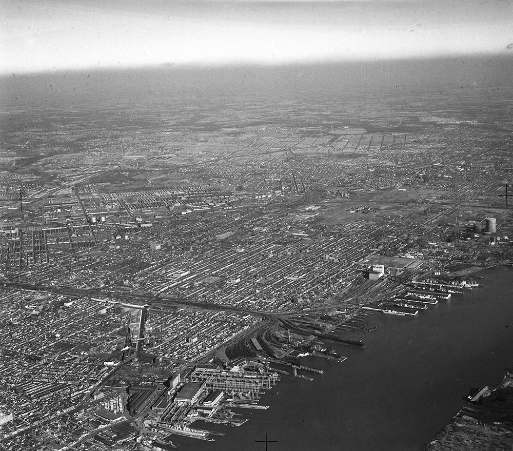 Aerial View, Cramp shipyard and Port Richmond area