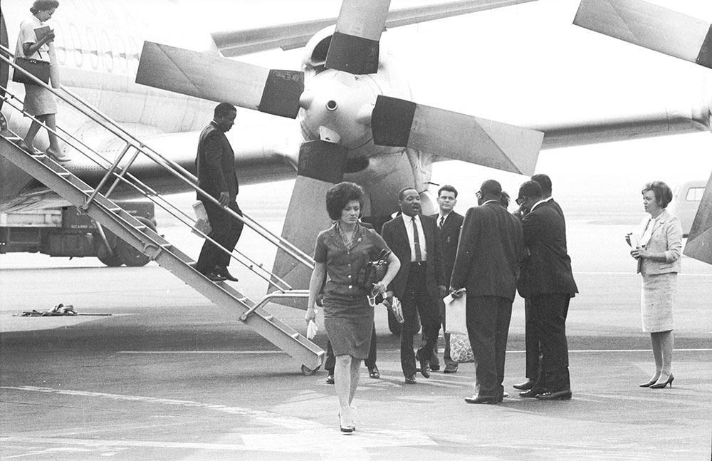 Dr. Martin Luther King leaves Philadelphia International Airport, National Airlines