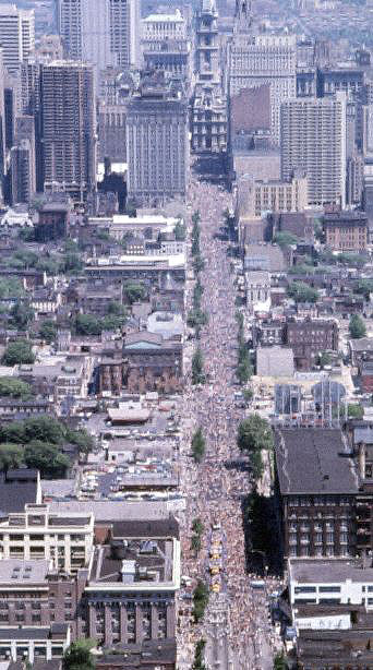 Aerial view [Parade on Broad Street South of City Hall]