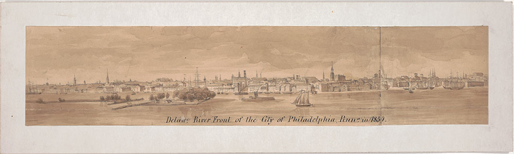 Delaware River Front of the City of Philadelphia, Penn. in 1854