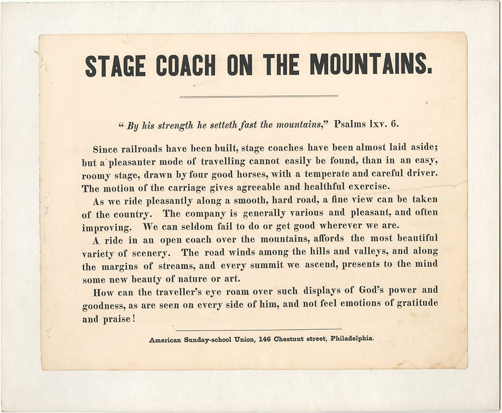 Stage Coach on the Mountains [commentary]