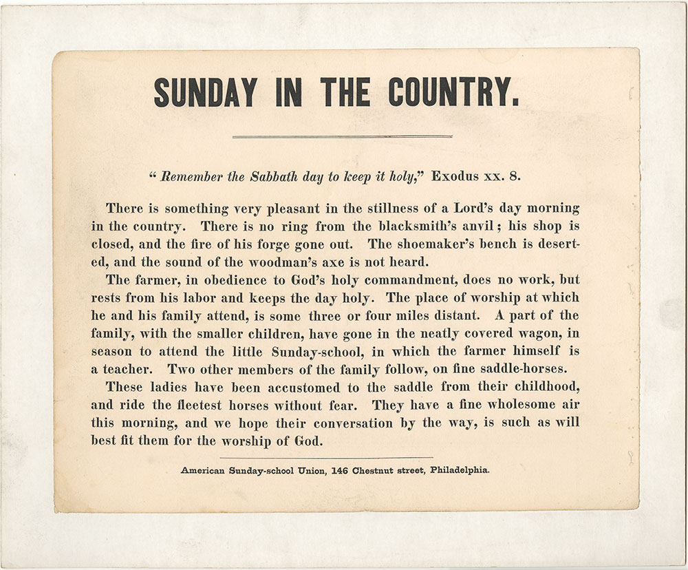Sunday in the Country [commentary]