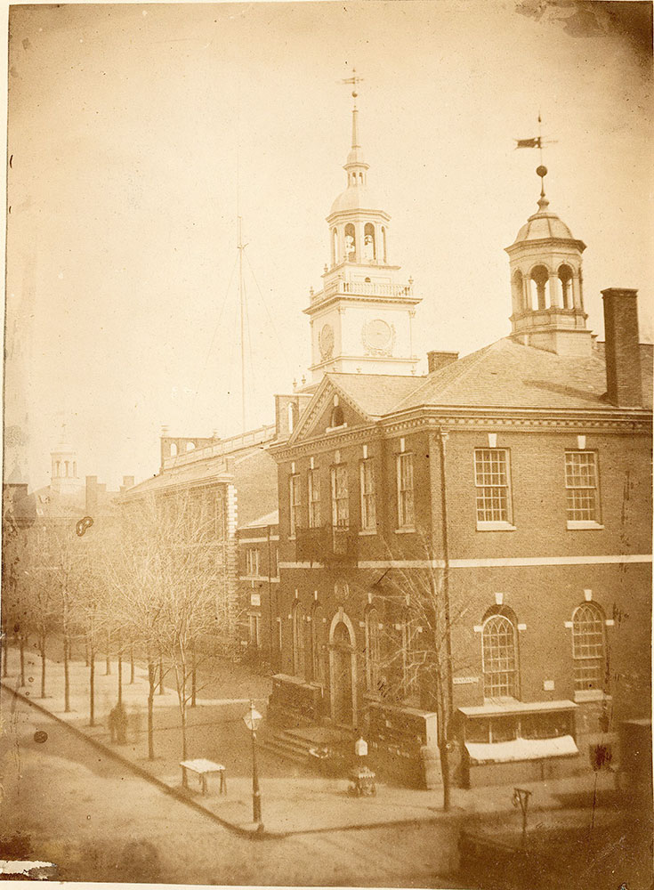 Congress Hall, the State House and Old City Hall, Chestnut Street at 6th, c. 1855