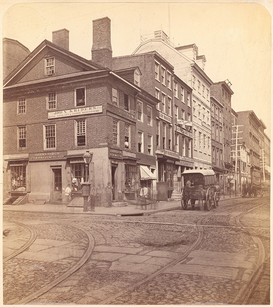 John Krider's Shop, Walnut Street at 2nd