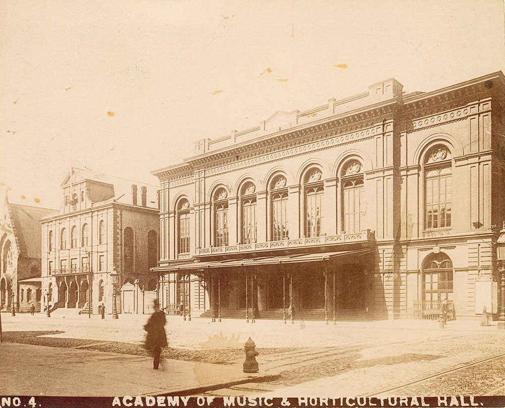 Academy of Music and Horticultural Hall, Broad Street at Locust