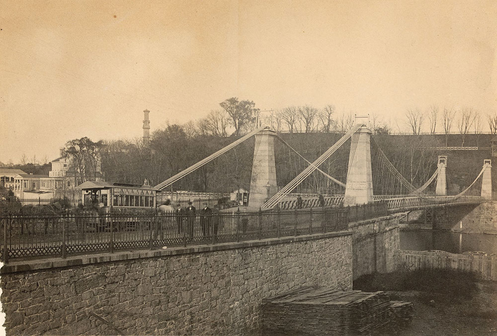 Wire bridge on the Schuylkill River at Spring Garden Street