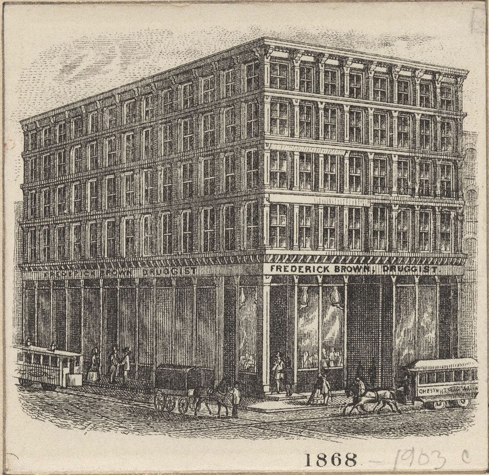 [Frederick Brown, storefront] 1868. [graphic].