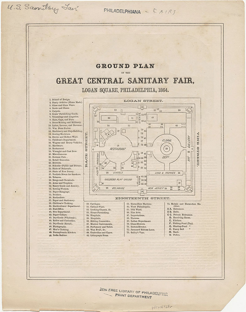 Ground Plan of the Great Central Sanitary Fair, Logan Square, Philadelphia, 1864.