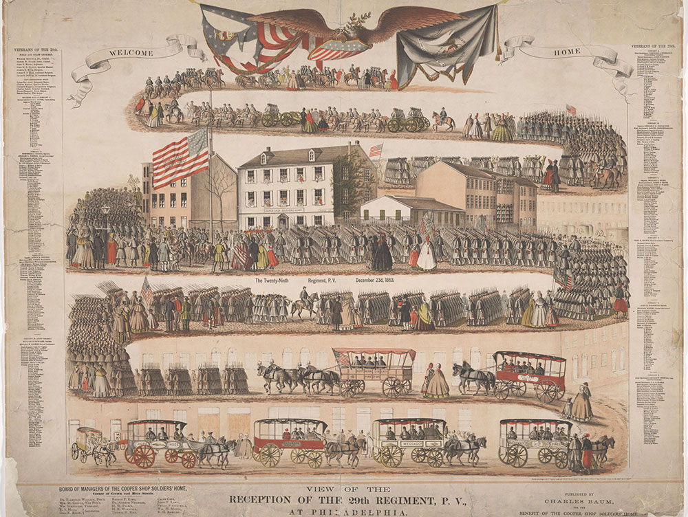 View of the Reception of the 29th Regiment, P.V., Philadelphia.