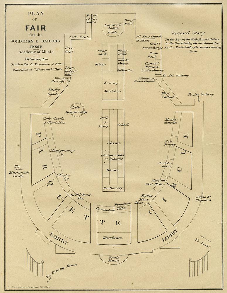 Academy of Music - Floor Plan for the Fair for the Soldiers and Sailors Home